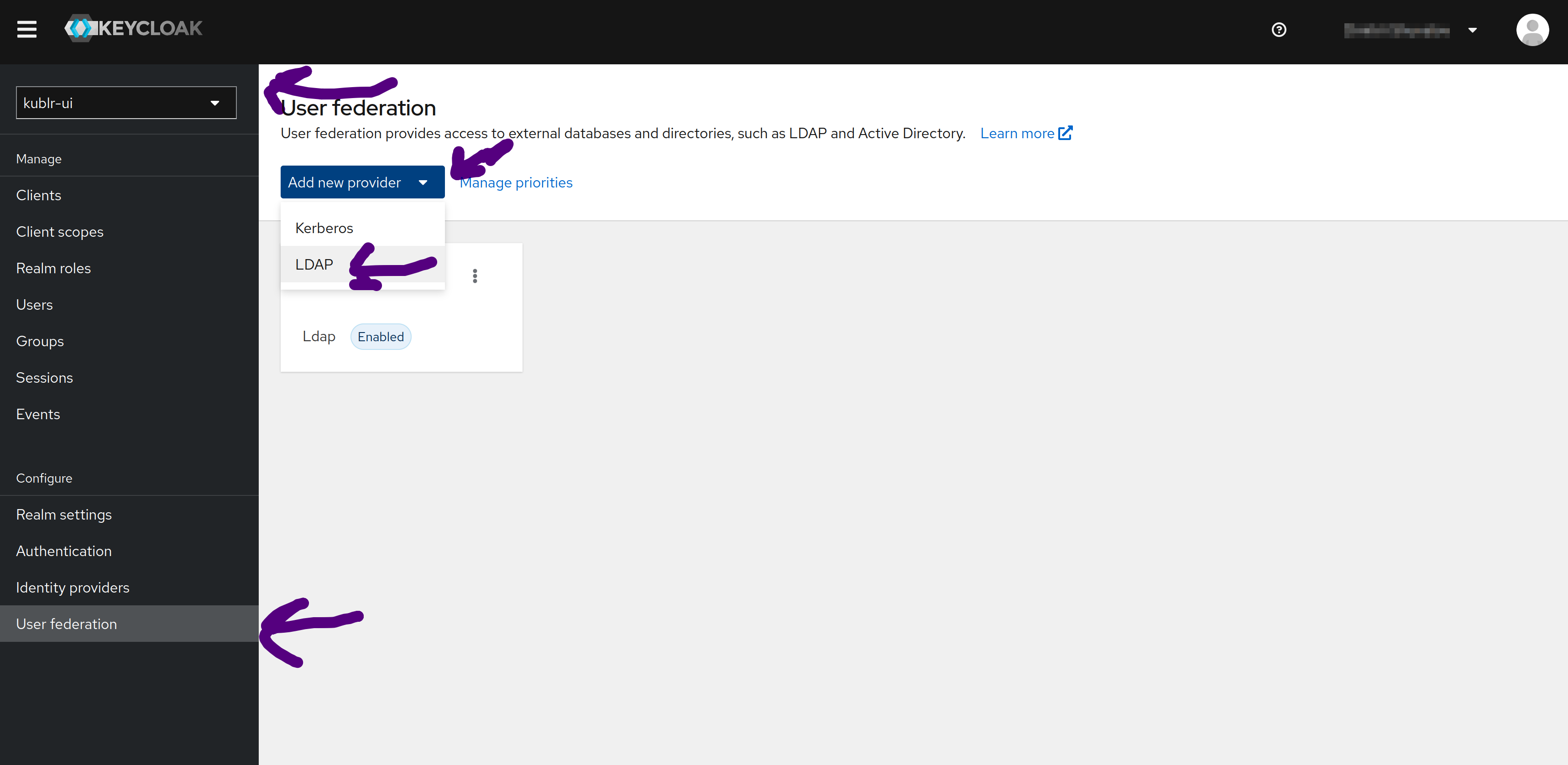 KCP - Keycloak - Adding LDAP provider